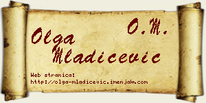 Olga Mladićević vizit kartica